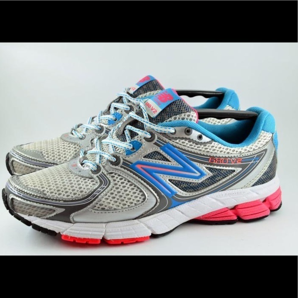 New Balance 680 V2 Womens Running Sneakers Gray/Blue,Size 10